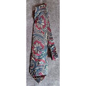 Tie 70s 80s 90s Y2K Mens Woodward Red Green Geometric 3.75 Wide 58 Long